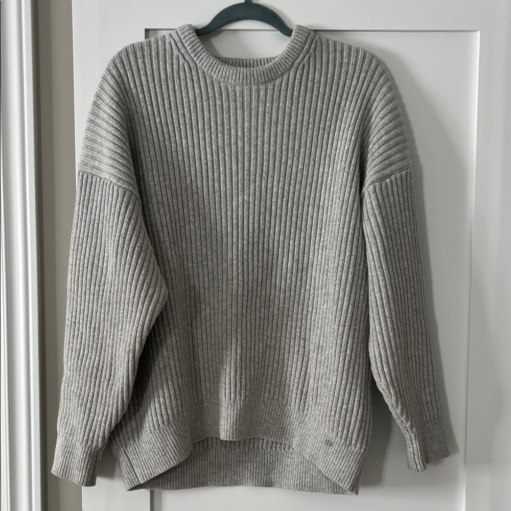 SUNDAY BEST - Ribbed Crewneck Sweater - Light Gray